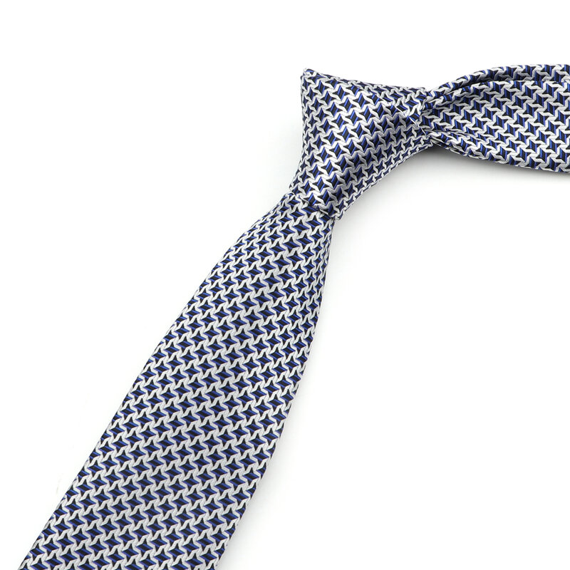 Męskie 7cm Skinny krawat poliestrowy luksusowy kraciasty kołnierz na wesele żakardowe Corbatas Para Hombre projektant krawat Polka Dot