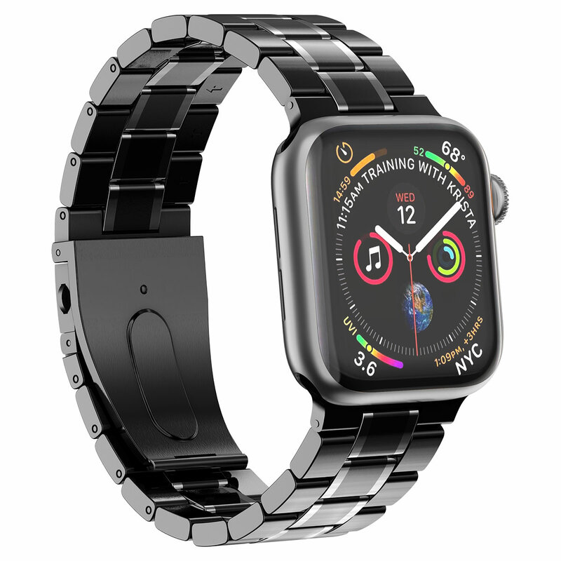 Pasek do Apple bransoletka do zegarka 42mm 38mm pasek 44mm 40mm stal nierdzewna iwatch seria 5 4 3 2 1 metalowy pasek do zegarka Apple watch 5 4