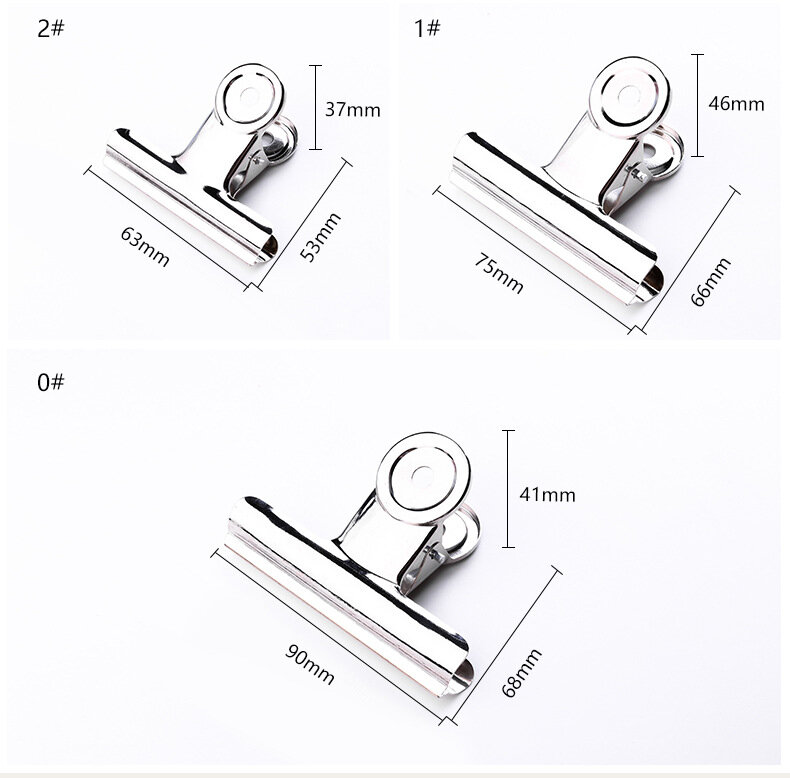 6p 75mm Powerful Metal Clip Stationery Office Supplies Household Folder Fixing Small Book Clip Extra Large Sketch Board Drawing