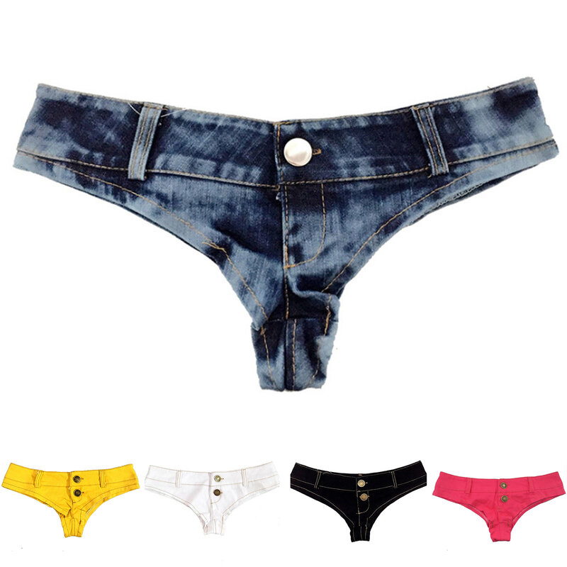 Niedrigen Taille Denim frauen Shorts Sommer Mode Jean G-String Shorts Damen Dünne Sexy Club Super Kurze Jeans