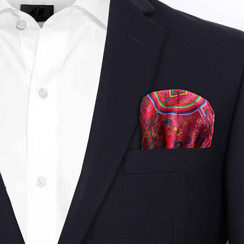 New Fashion Men Handkerchief Pocket Square Popular 25 X 25CM Large Man Paisley Dot Chest Hankies For Wedding men's Suit