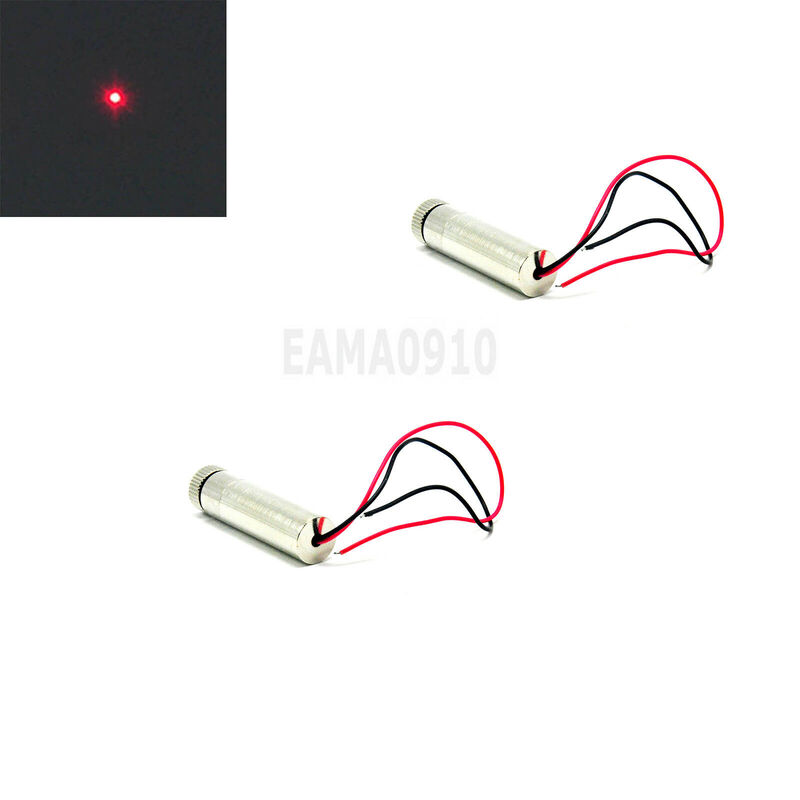 Módulo de diodo de punto láser rojo, accesorio enfocable de 2 piezas, 3-5V, 650nm, 5mW, 12x35mm con controlador