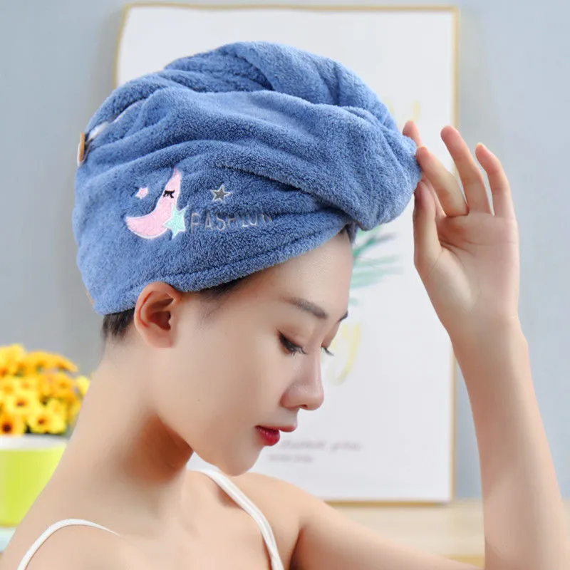 Magic Microfiber Quick Drying Hair Towel Bath Hats for Women Dry Hair Cap  Soft for Lady Turban