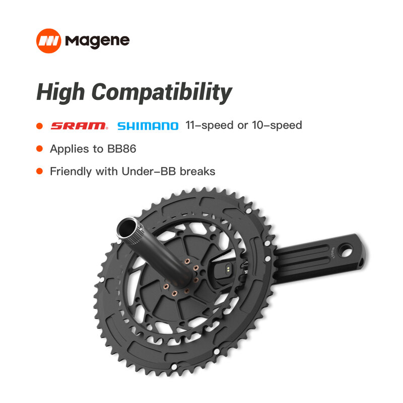 Magene-P325 CS Bike Power Meter Crank, Pedal Dual-Side, Balance Road Mountain Bicycle, Ultegra Crankset, Carretel Direito Crankset, 170mm