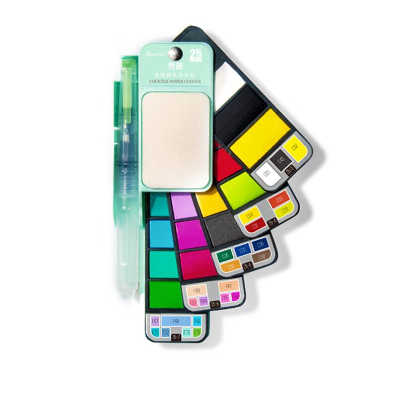 NEUE Stil 18/25 Farben Solide Aquarelle Set Tragbare Pigment Farben Mit Waterbrush Helle Farbe Für Studenten Malen Kunst liefert
