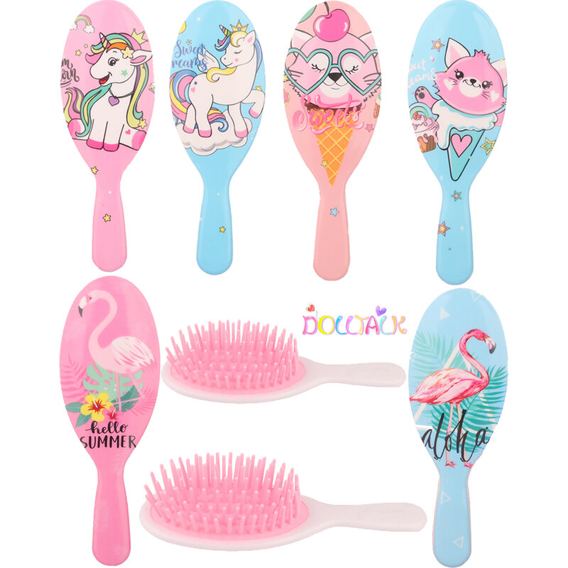 Fashion Cute Doll Comb Pink Unicorn Flamingo Animal Hair comb For Doll Also For Little Girl,Women,Kids Surprise Gift