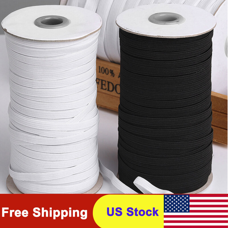 45/75/100/125/144 Yards 5mm Elastic Band For Mask/Elastic Rope/Heavy Stretch Knit Elastic Spool For Sewing Crafts DIY Handmade
