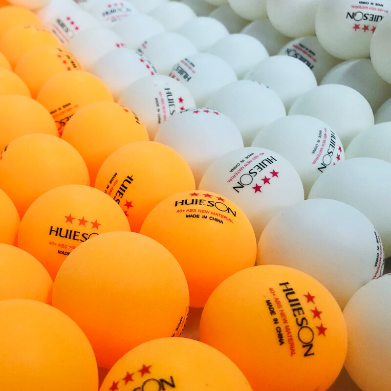 Huieson bola de tênis de mesa 3 estrelas 40mm 30/100g, bolas de ping-pong para combinar, novo material, bolas de treinamento de mesa de plástico abs, 2.8 peças