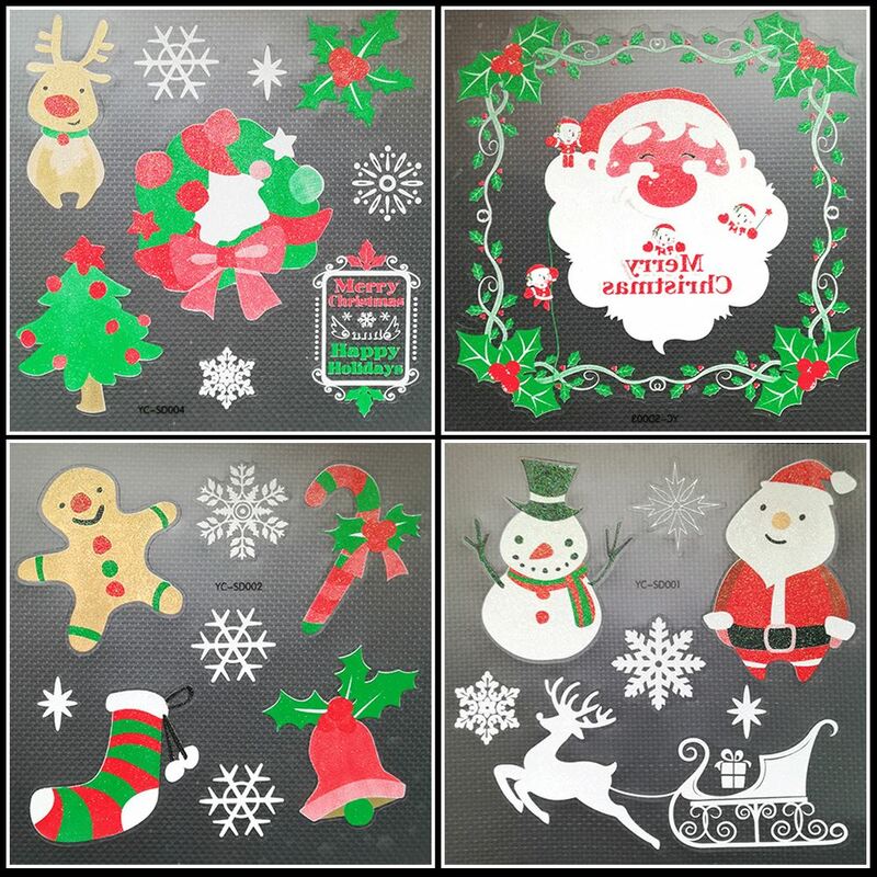 Decoraciones de Navidad pegatina de ventana decoración de Navidad para la decoración de Navidad del hogar feliz Navidad 2019 Feliz Año Nuevo 2020