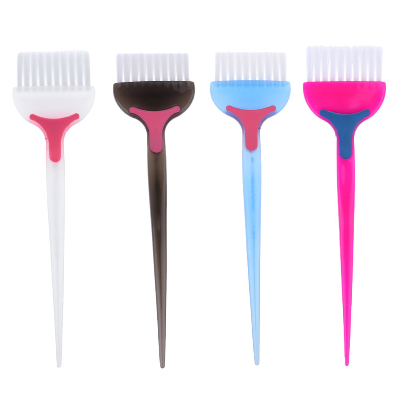 Cepillo de plástico para tinte de pelo, herramienta de tinte de salón, peine, Barbero, 4 colores
