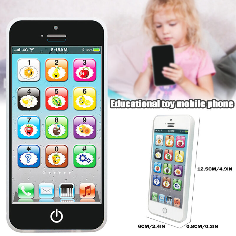 1 Pcs Baby Mobiel Leren Mobiele Telefoon Kids Muziek Speelgoed Vroege Educatief Studie Mobiele Elektrische Telefoon Nieuwigheid Kinderen Speelgoed