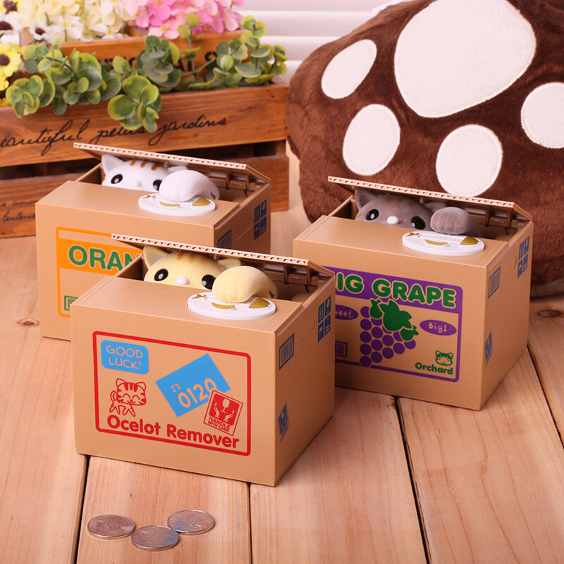 Panda pudełko na monety skarbonka dla dzieci automatyczny kot złodziej skarbonki zabawka prezent dla dzieci moneta skarbonka prezent na boże narodzenie