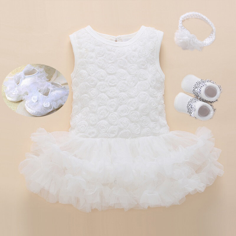 New Born Baby Girls Infant Dress&clothes Summer Kids Party Birthday Outfits 1-2years Shoes Set Christening Gown Baby Jurk Zomer