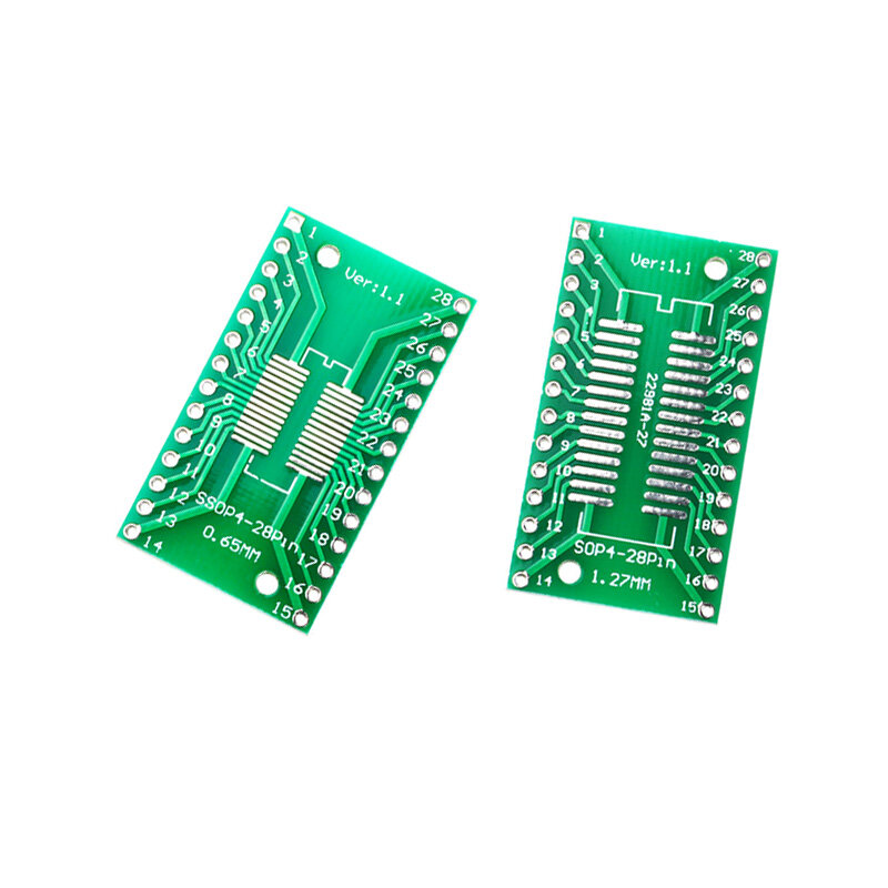 Adaptador de transferencia a DIP28 IC, convertidor de Módulo de placa de enchufe, SOP28, TSSOP28, 0,65mm, 1,27mm, 10 unidades por lote