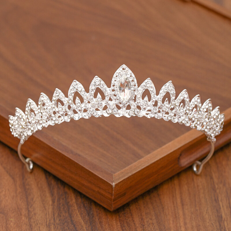 Corona de Tiara nupcial para mujer, accesorios para el cabello de boda, corona de Color plateado para coronas de novia y Tiara, accesorios para mujer, regalo