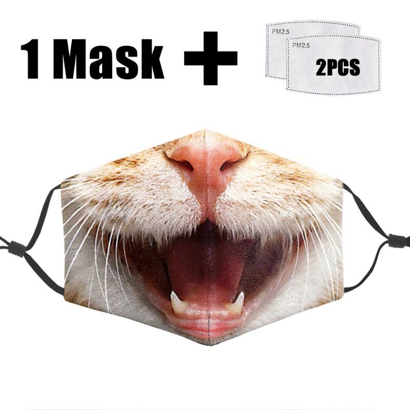 Fashion 3D Mask Funny Mouth Washable PM2.5 Filter Mouth Cover Face Reusable Mask Dust Bacteria Proof Flu Masks