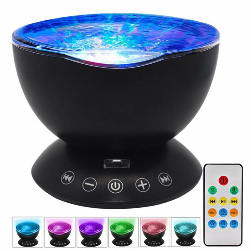 Sound Activated LED Starry Water Wave Music Projector Light Bluetooth Music Player Remote Projector Light Wedding Decor