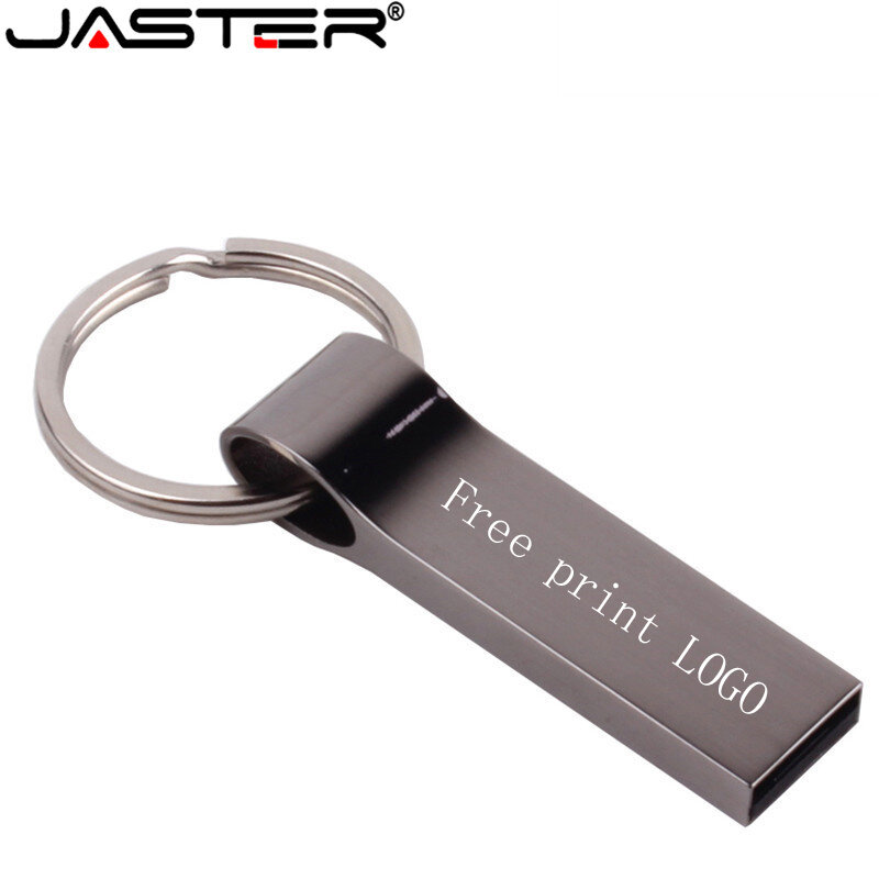 Водонепроницаемый металлический флеш-накопитель JASTER, USB 2,0 (1 шт., бесплатный логотип на заказ), 4 ГБ, 16 ГБ, 32 ГБ, 64 ГБ