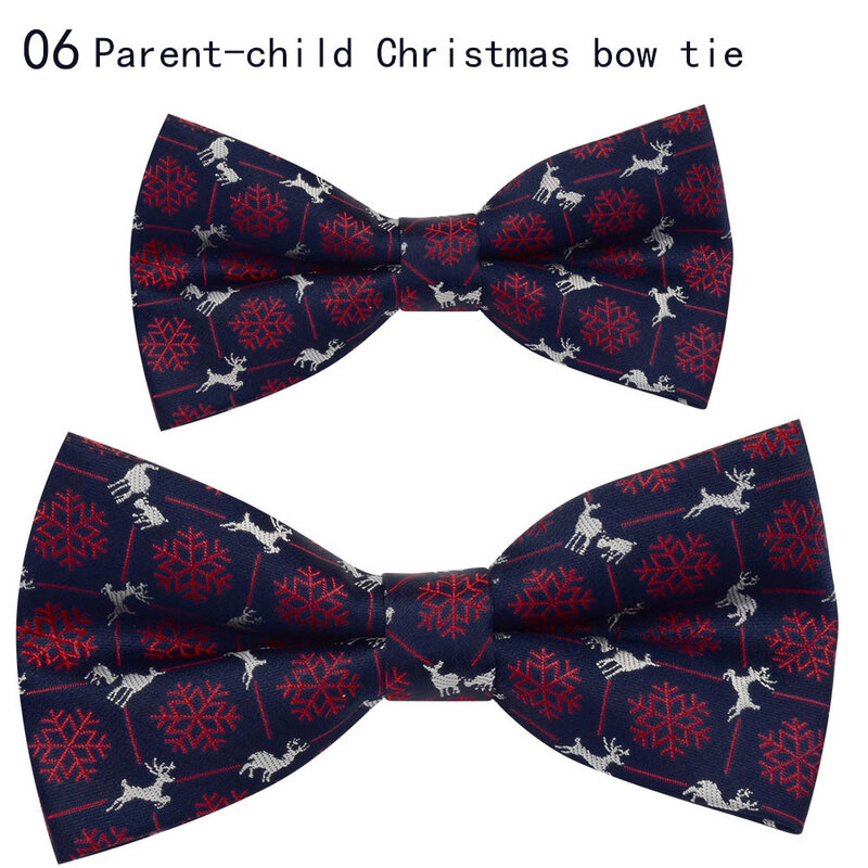 Neue Eltern-Kind Weihnachten Bogen Krawatten für Erwachsene Kinder Hemd Schnee Muster Qualität Bowties für Männer Jungen Festival Neck krawatten