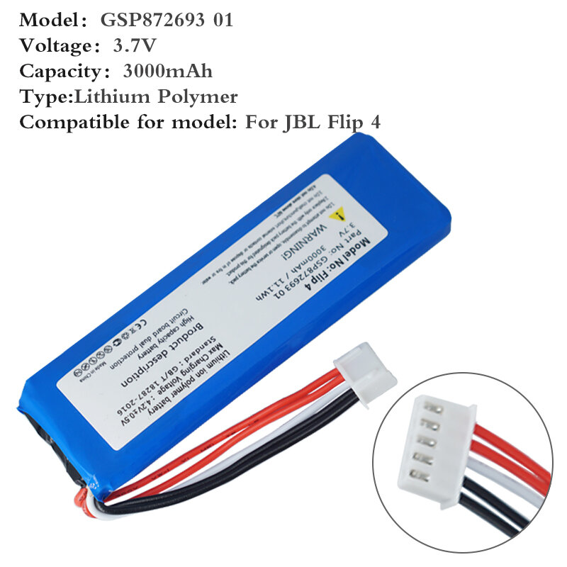 OHD 3000mAh batería de alta calidad GSP872693 01 para JBL Flip 4, Flip 4 edición especial
