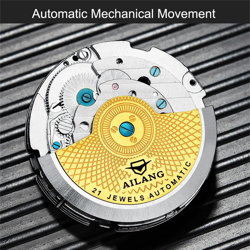 AILANG-Relógio Turbilhão Mecânico Automático Masculino, Fase da Lua, Esqueleto, Relógio Masculino, Marca Top, Luxo