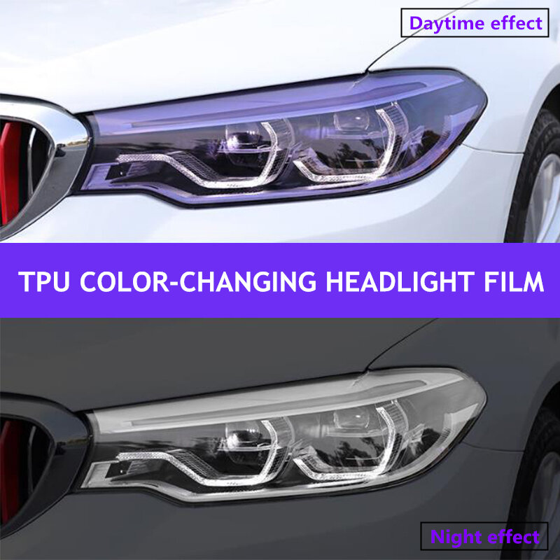 60 50CM 40CM 30CM Car Styling PPF TPU Smart Photochromic Headlight Protection Film Color-Changing Self-healing Anti-scratch Film