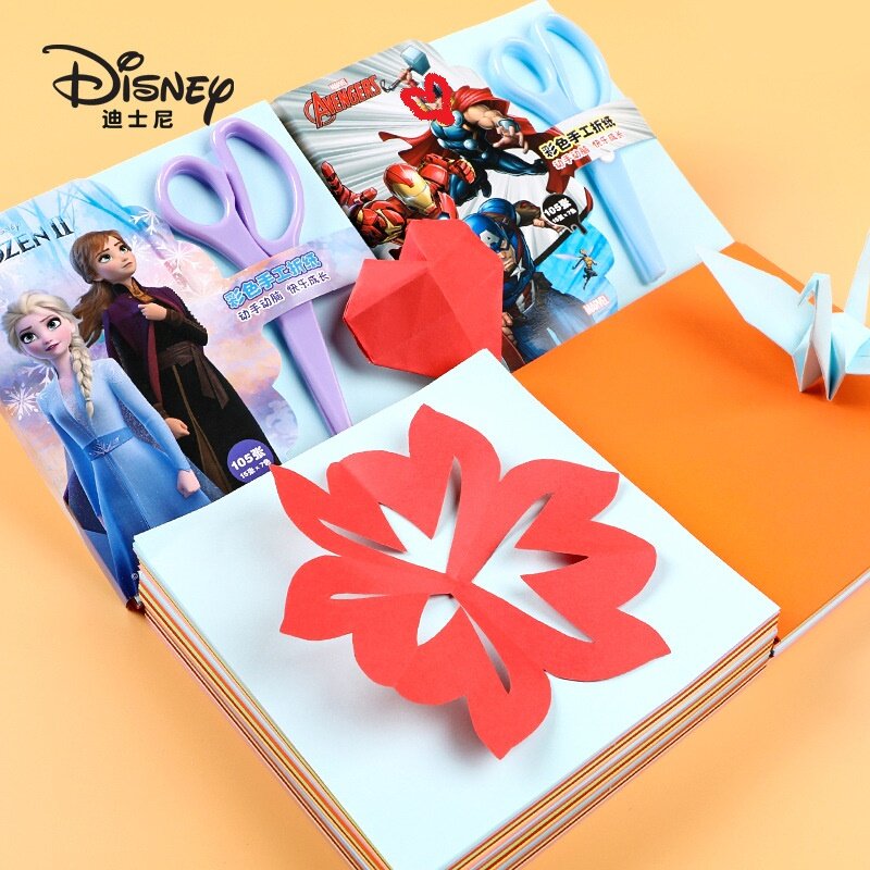 105 Stukjes Uit Disney Papier Gesneden Origami-Set Om Een Schaar Te Sturen, Diy Handgemaakt Educatief Educatief Speelgoed Origami-Leergeschenk