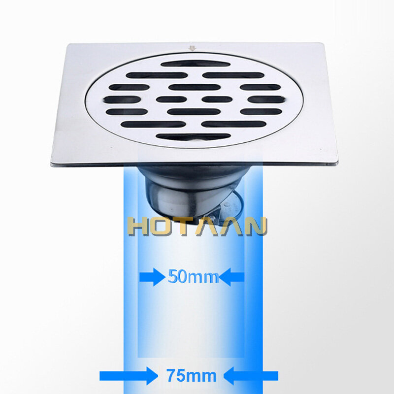 Optique de vidange de douche SUS 304 #, siphon de sol en acier inoxydable, HOToilet, cuisine, balcon dédié à prévenir les odeurs