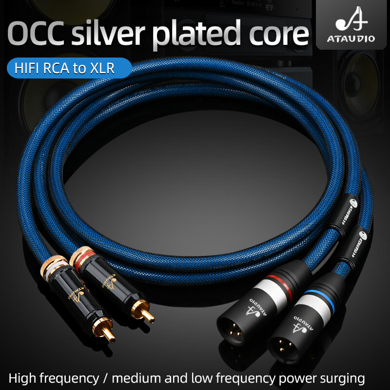 ATAUDIO 1 para HIFI RCA na XLR kabel Audio męski na żeński (z męskiego na męskie) stereofoniczny kabel RCA/0.5m 1m 1.5m 2m 3m 5m