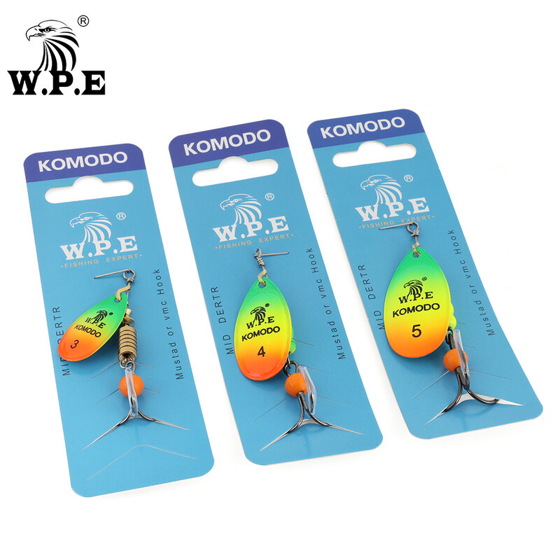 W.P.E 1pcs Spinner Lure 3#/4#/5# Spoon Fishing Lure 6.8g/9.5g/13.4g Brass Copper Metal Treble Hook Bass Lure Fish Tackle Pesca