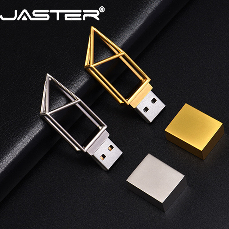 Jaster Usb 2.0 Flash Drives 64Gb 32Gb Metalen Geheugenstick 16Gb 8Gb Zilver Waterdicht Pen Drive Relatiegeschenk Usb Stick Pendrive