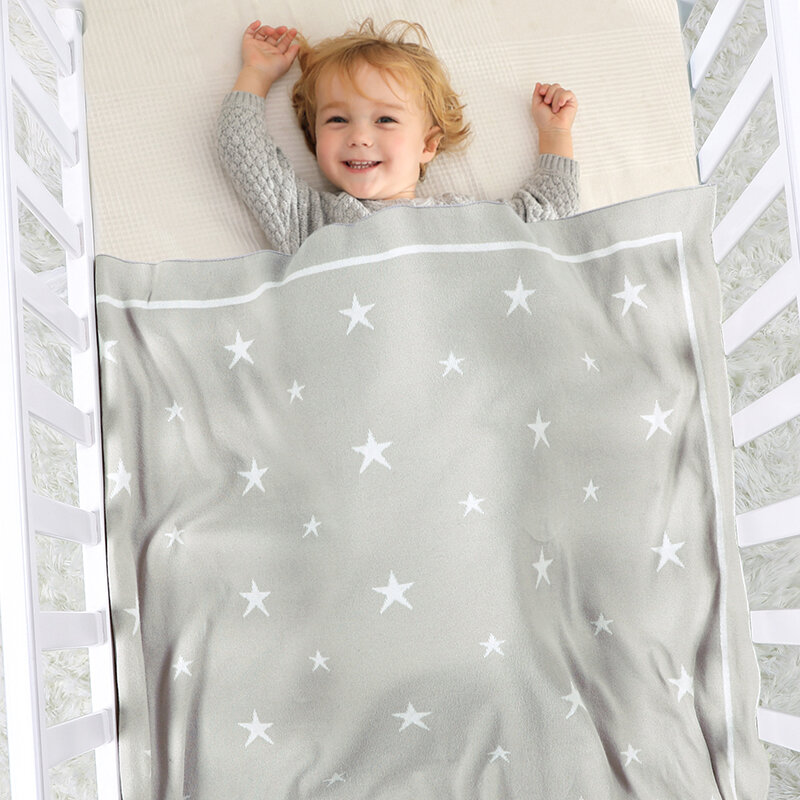 Baby Blanket 100%Cotton Plaid Knitted Newborn Girls Stroller Muslin Swaddle Wrapper Super Soft Infant Boys Bedding Cradle Quilts