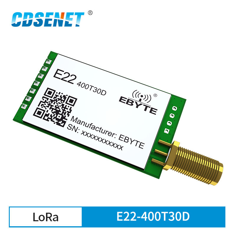 ใหม่ Lora Semtech 433MHz RF โมดูลรับส่งสัญญาณ E22-400T30D 1W 30dBm ระยะไกลโมดูลพอร์ตอนุกรม UART DIP