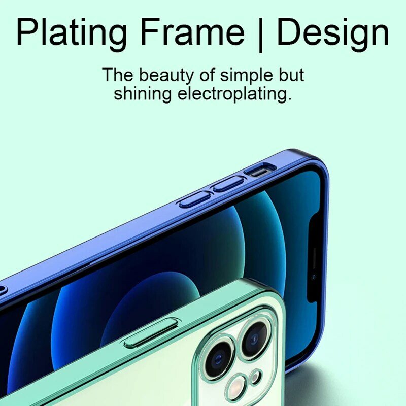Роскошный квадратный силиконовый прозрачный чехол для телефона iPhone 11 12 13 Pro Mini Xs Max X Xr Se 2020 7 8 Plus, мягкий чехол, покрытие, корпус Farme