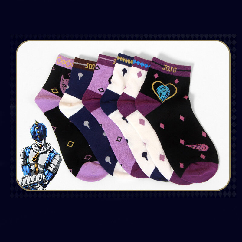 Anime Jojo Bizarre Adventure Sock Cosplay Prop Accessories Printed Cartoon Ankle Socks