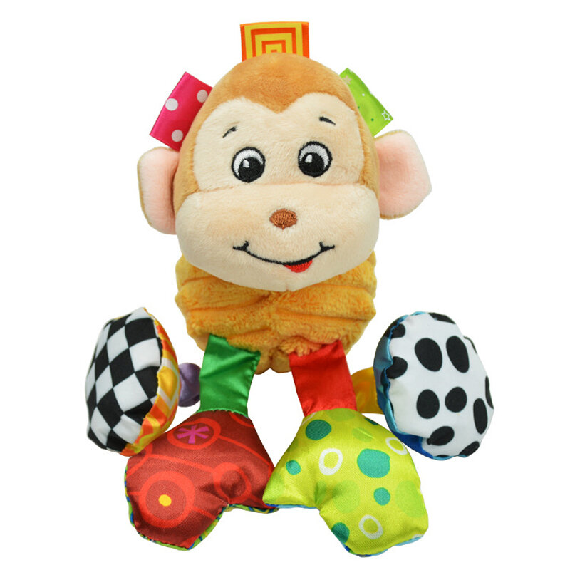 Sonajero de bebé con forma de campana, juguete suave de felpa, elefante, cuna, cama, mordedor de Animal colgante, muñeco educativo para niños pequeños, WJ323