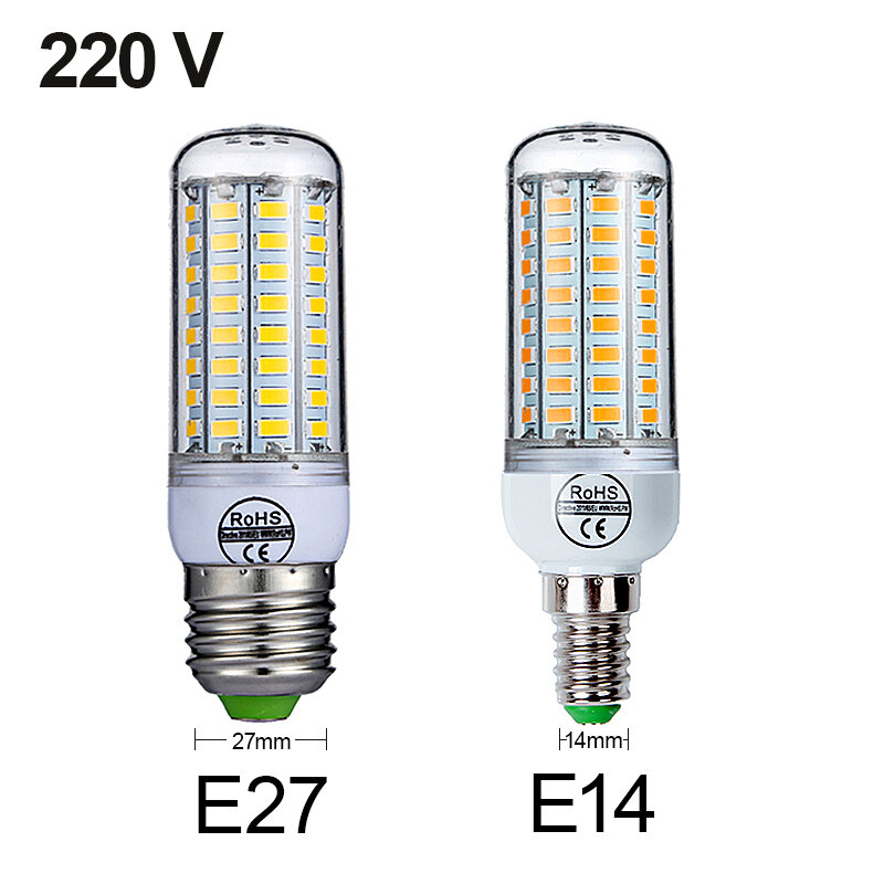 CX-Lumen E27 Светодиодная лампа 220 В Светодиодная лампа SMD 5730 E14 светильник 24 36 48 56 69 72 LED s лампы-кукуруза люстра светильник щения