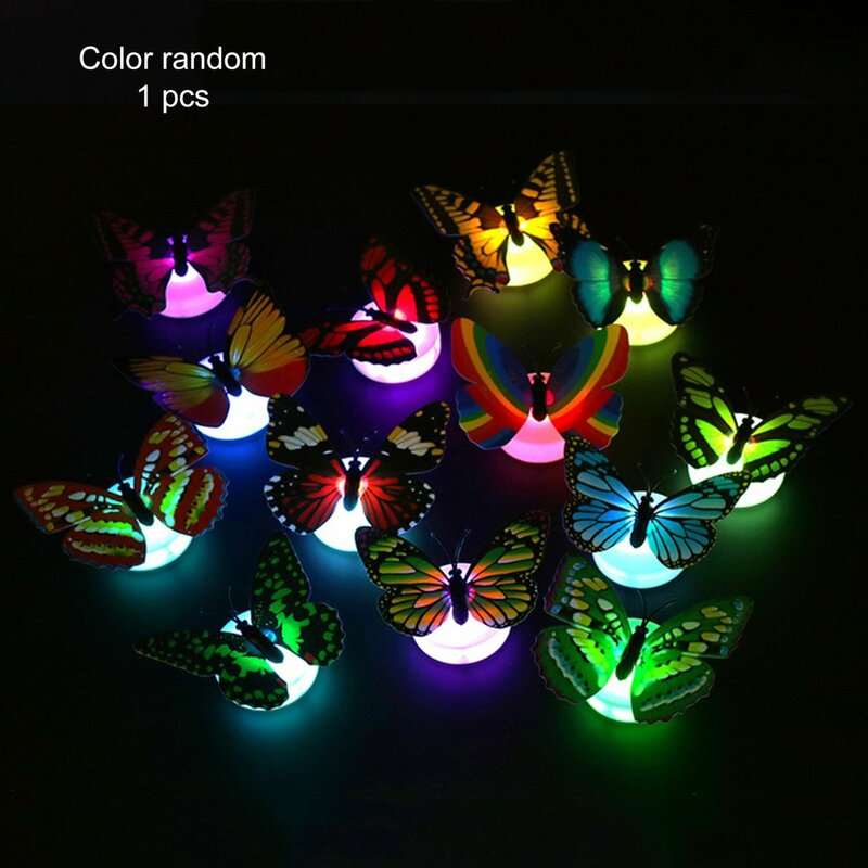 Креативсветильник милый светодиодный ночник с 3D бабочкой, меняющий цвет, ночник, Декор для дома, комнаты, стола, стен для спальни, случайный цвет