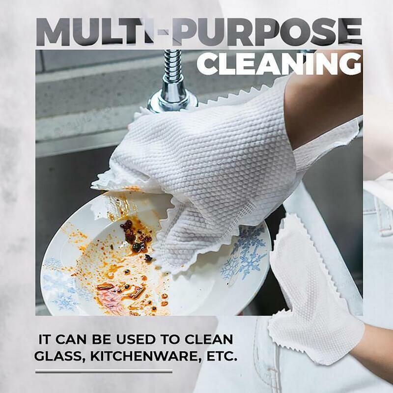 10PCS Staub Reinigung Handschuhe Nicht-woven Dish Waschen Handschuhe Wiederverwendbare Haushalt Küche Reinigung Werkzeuge Fenster Glas Reinigung Handschuhe