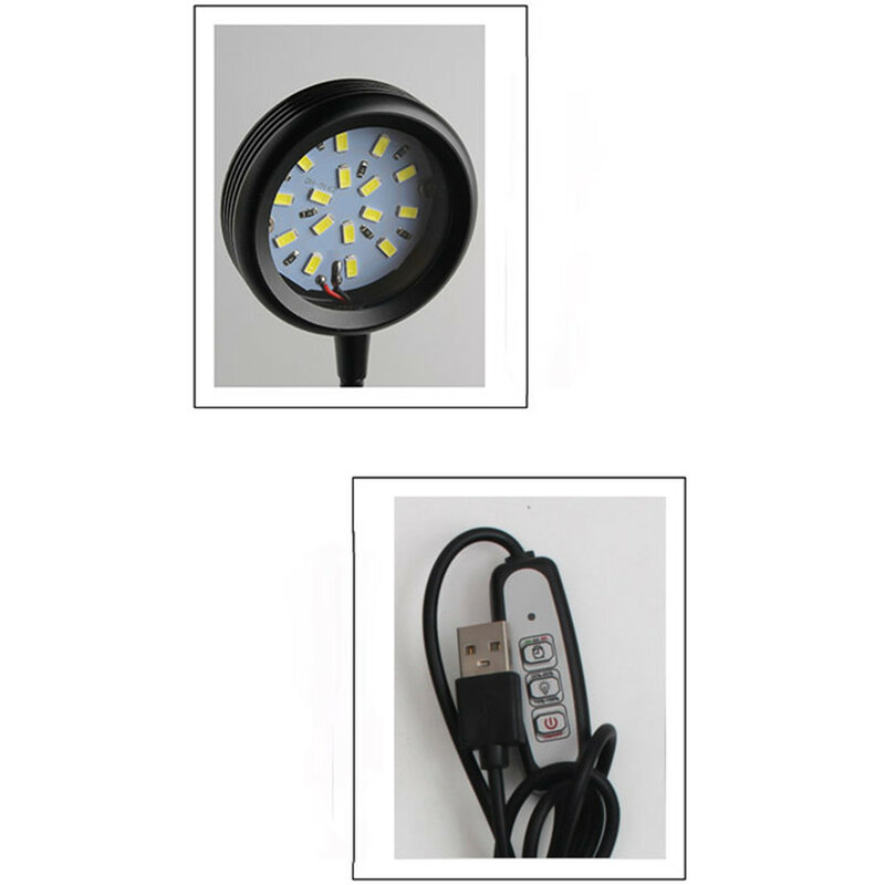 Luz LED regulable para acuario, lámpara de crecimiento de plantas Con base, color negro, 5W, temporizador y enchufe USB, 3000K, blanco cálido, 6000K