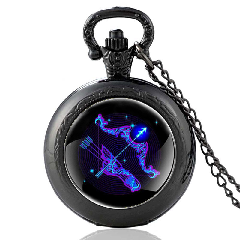 Классические дизайнерские винтажные кварцевые карманные часы со стрельцом, часы с подвеской, мужские и женские ювелирные изделия, ожерелье, подарки