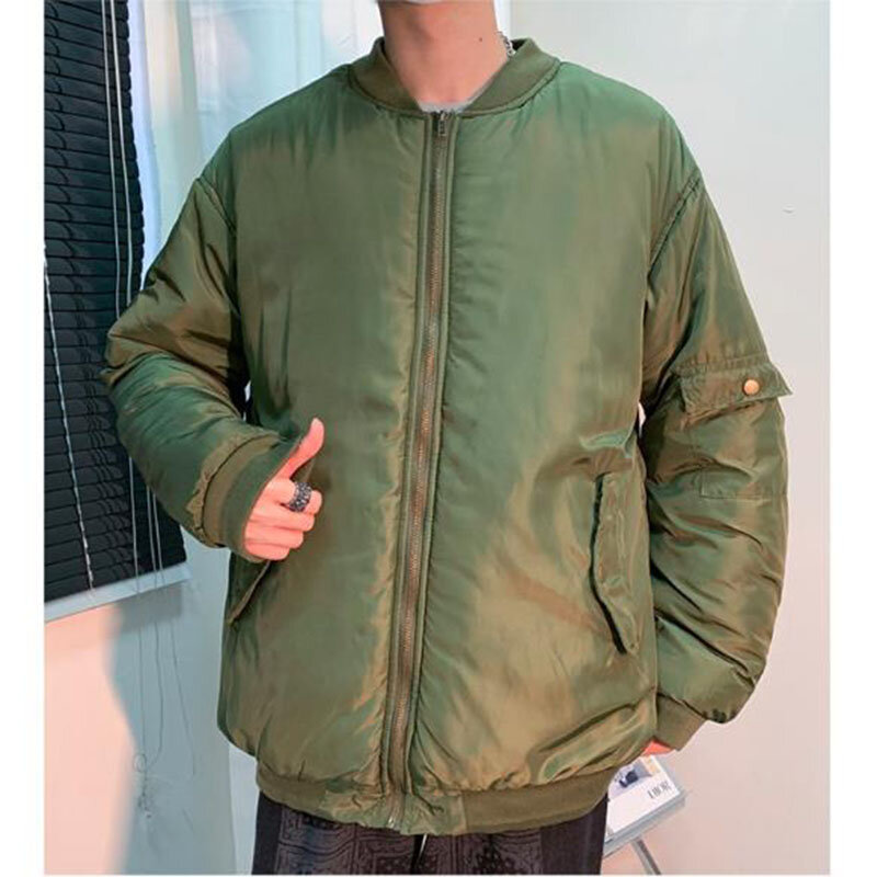 Chaquetas y abrigos de invierno para hombre, prendas de vestir exteriores, chaqueta Bomber de camuflaje, parka gruesa informal coreana, Militar