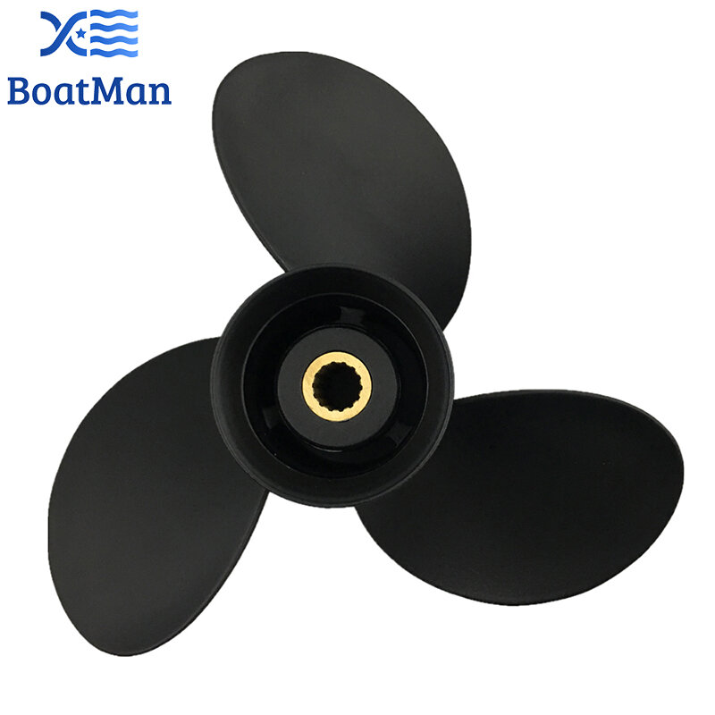 BoatMan® Propeller 9.25x11.5 For Tohatsu Outboard Engine 9.9HP 12HP 15HP 18HP 20HP 14 Tooth Spline 3BAB64524-0 Aluminum