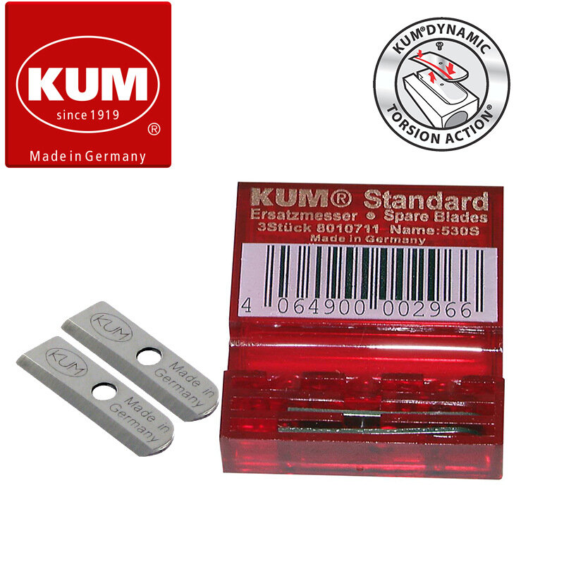 Hoja de acero al carbono Flexible de alta dureza, afilador de lápices estándar, KUM 530S, Alemania