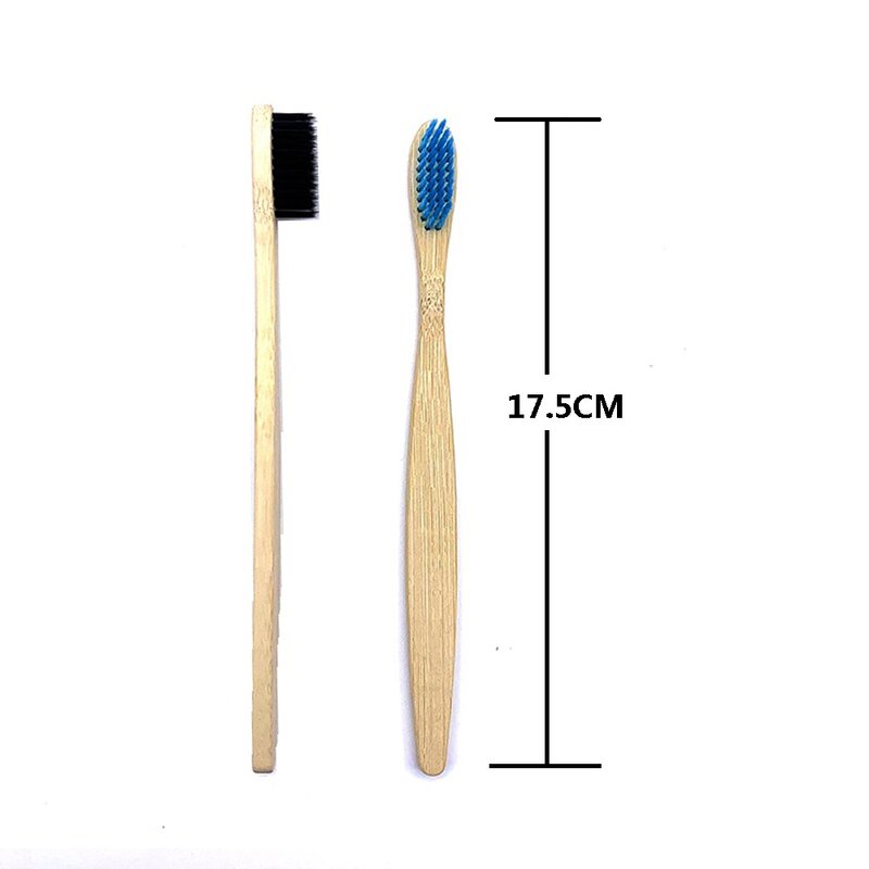Escova de dentes resuável de bambu, escova de dentes ecológica de madeira macia portátil para uso em casa, viagem e hotel com 10 peças