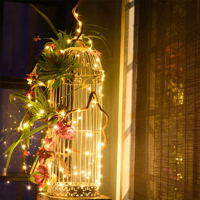 銅線LEDライトチェーン,1m,2m,3m,5m,10m,USB,クリスマスの装飾,パーティー用