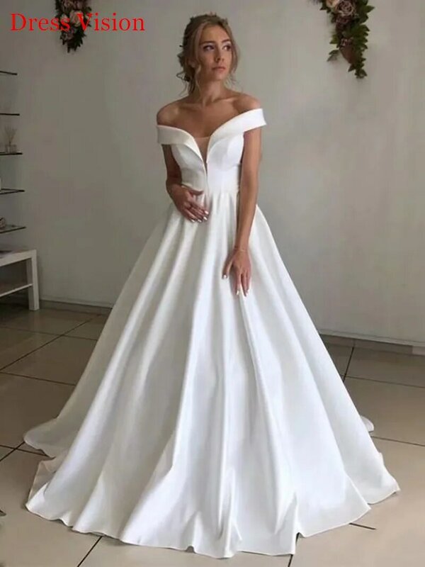 Robe De Mariee Vestido Boho Wedding Dress Party Satin Longue Simple Bride To Be платье платье принцессы