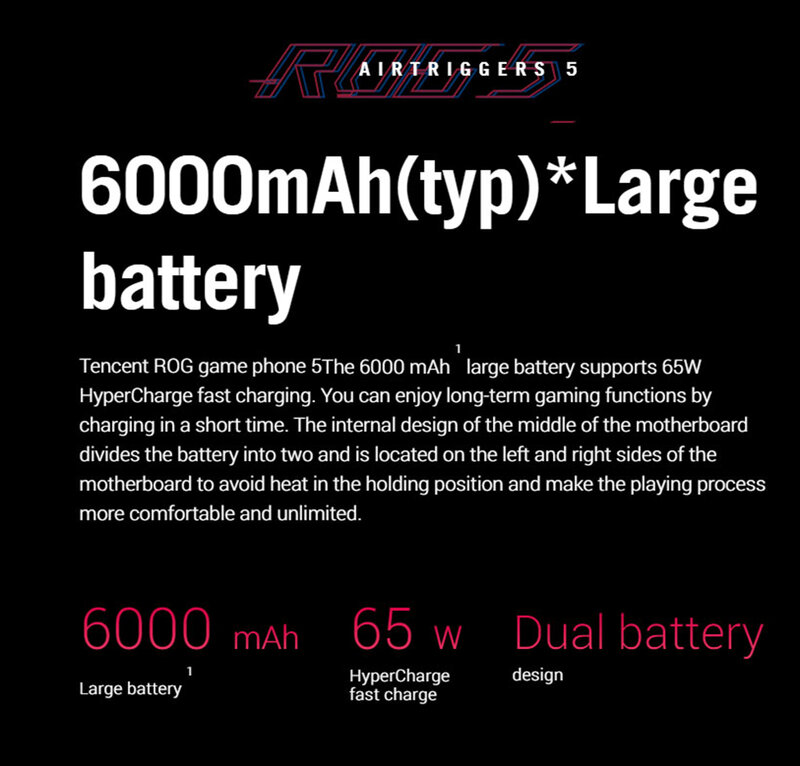 ASUS-teléfono inteligente ROG 5S 5G, smartphone con Snapdragon 888 Plus, Android 11, batería de 6000mAh, carga rápida de 65W, 5s