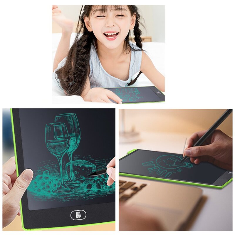 Tablette d'écriture LCD 8.5/12 pouces, tableau de gribouillage électronique, bloc-notes numérique sans papier, cadeau pour enfants et adultes