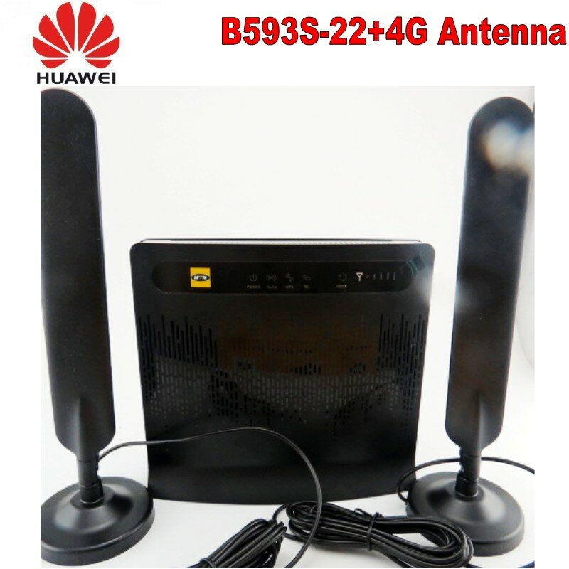 HUAWEI B593s-22 4G LTE 150Mbps Cat 4 FDD TDD CPE Roteador Móvel Sem Fio + HUAWEI Original 4G LTE Antena Externa 2x para B593 SMA